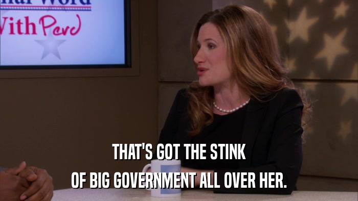 THAT'S GOT THE STINK OF BIG GOVERNMENT ALL OVER HER. 