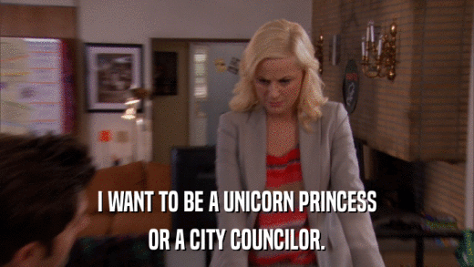I WANT TO BE A UNICORN PRINCESS OR A CITY COUNCILOR. 