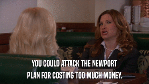 YOU COULD ATTACK THE NEWPORT PLAN FOR COSTING TOO MUCH MONEY. 