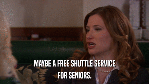 MAYBE A FREE SHUTTLE SERVICE FOR SENIORS. 