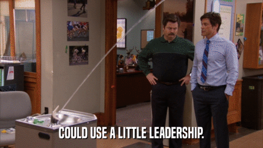 COULD USE A LITTLE LEADERSHIP.  