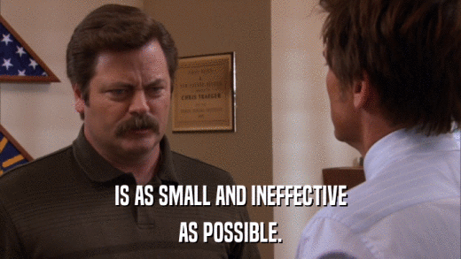 IS AS SMALL AND INEFFECTIVE AS POSSIBLE. 