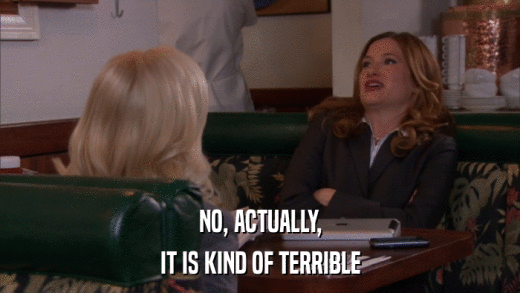 NO, ACTUALLY, IT IS KIND OF TERRIBLE 