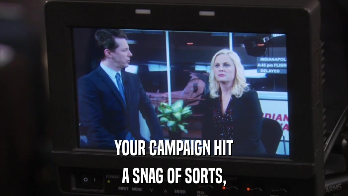 YOUR CAMPAIGN HIT A SNAG OF SORTS, 