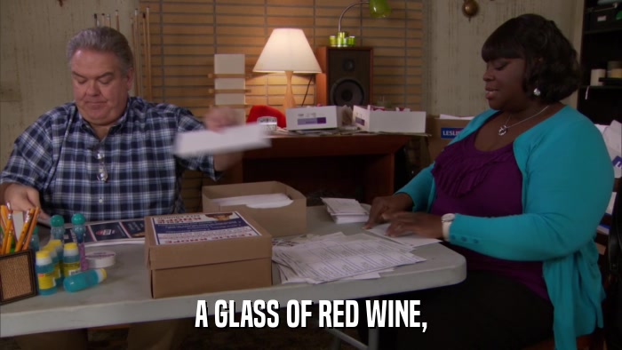 A GLASS OF RED WINE,  