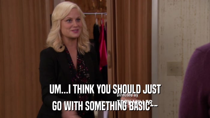 UM...I THINK YOU SHOULD JUST GO WITH SOMETHING BASIC-- 