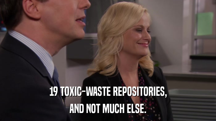 19 TOXIC-WASTE REPOSITORIES, AND NOT MUCH ELSE. 