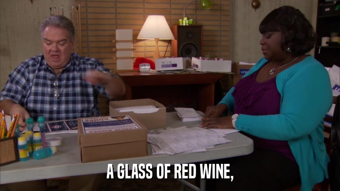 A GLASS OF RED WINE,  