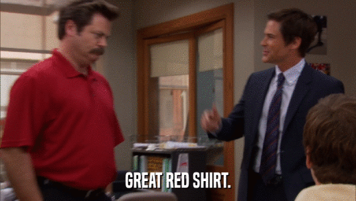 GREAT RED SHIRT.  