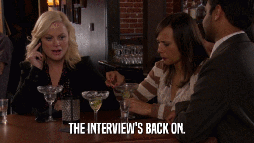 THE INTERVIEW'S BACK ON.  