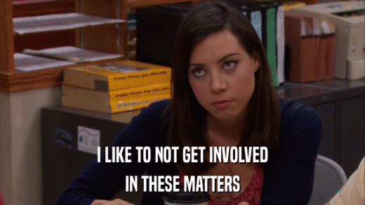 I LIKE TO NOT GET INVOLVED IN THESE MATTERS 