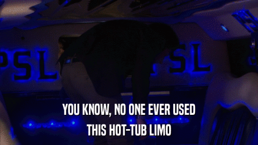 YOU KNOW, NO ONE EVER USED THIS HOT-TUB LIMO 