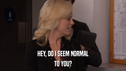 HEY, DO I SEEM NORMAL TO YOU? 