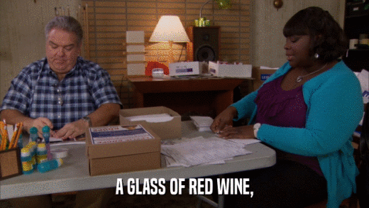 A GLASS OF RED WINE,  