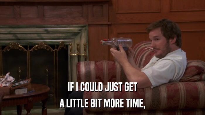 IF I COULD JUST GET A LITTLE BIT MORE TIME, 