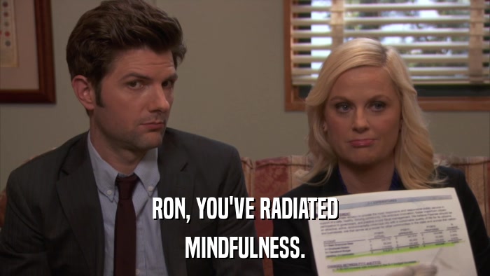 RON, YOU'VE RADIATED MINDFULNESS. 