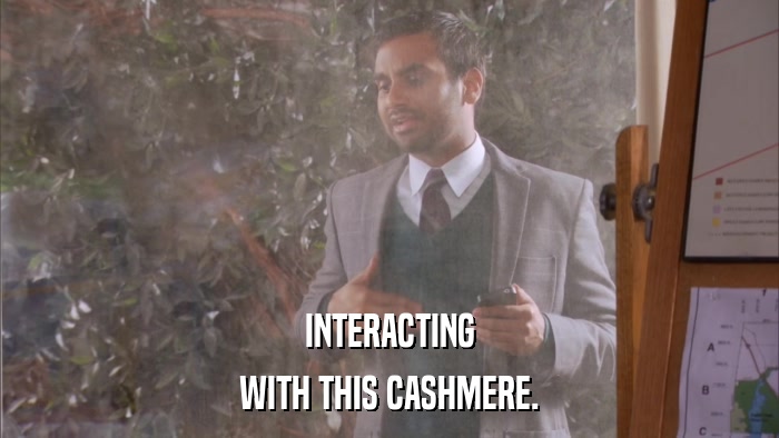 INTERACTING WITH THIS CASHMERE. 