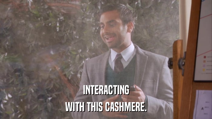INTERACTING WITH THIS CASHMERE. 