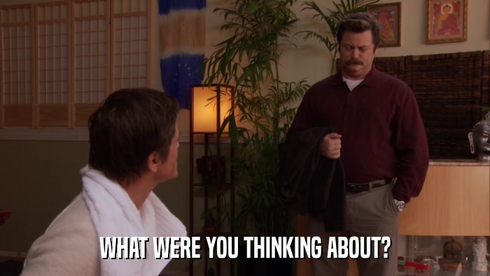 WHAT WERE YOU THINKING ABOUT?  
