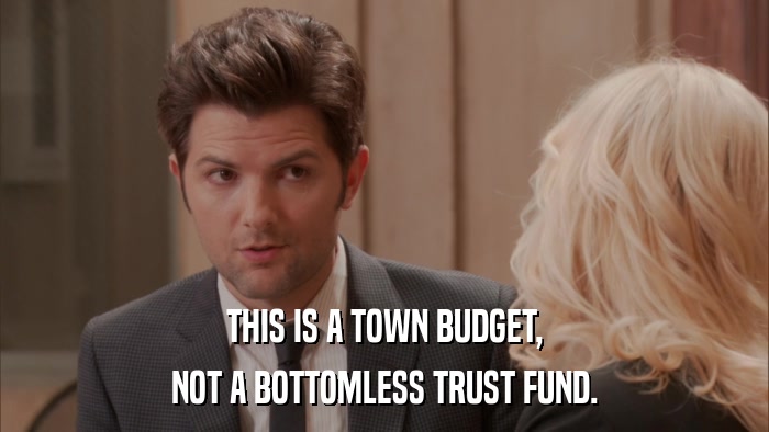 THIS IS A TOWN BUDGET, NOT A BOTTOMLESS TRUST FUND. 