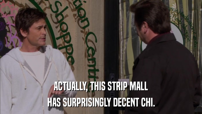 ACTUALLY, THIS STRIP MALL HAS SURPRISINGLY DECENT CHI. 
