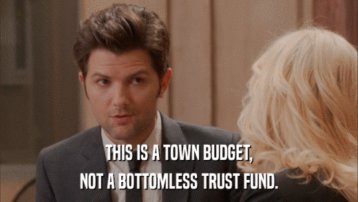 THIS IS A TOWN BUDGET, NOT A BOTTOMLESS TRUST FUND. 
