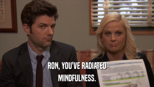 RON, YOU'VE RADIATED MINDFULNESS. 