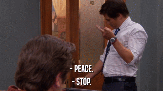 - PEACE. - STOP. 