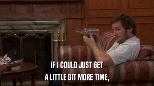IF I COULD JUST GET A LITTLE BIT MORE TIME, 