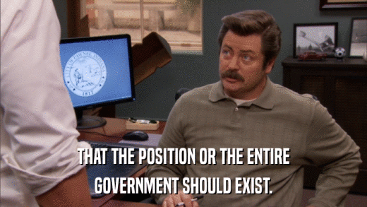 THAT THE POSITION OR THE ENTIRE GOVERNMENT SHOULD EXIST. 