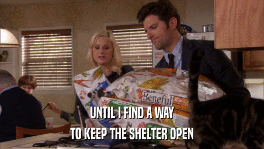 UNTIL I FIND A WAY TO KEEP THE SHELTER OPEN 