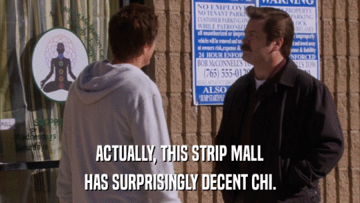 ACTUALLY, THIS STRIP MALL HAS SURPRISINGLY DECENT CHI. 