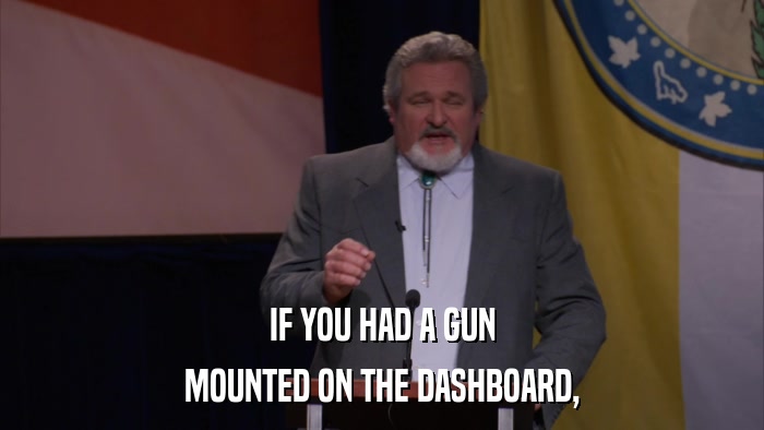 IF YOU HAD A GUN MOUNTED ON THE DASHBOARD, 