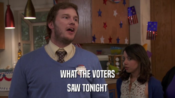 WHAT THE VOTERS SAW TONIGHT 