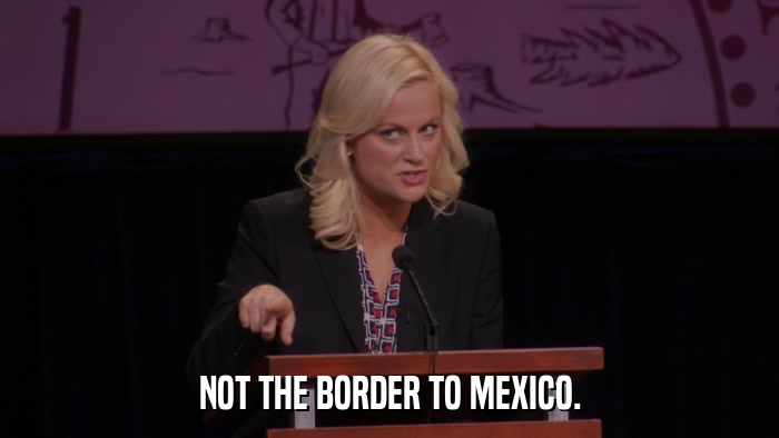 NOT THE BORDER TO MEXICO.  