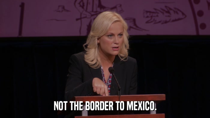 NOT THE BORDER TO MEXICO.  