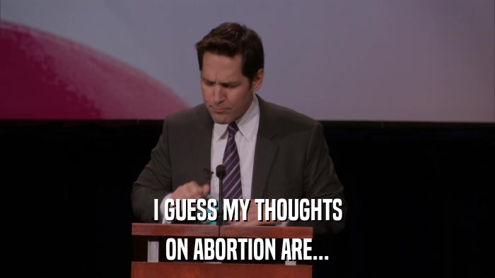I GUESS MY THOUGHTS ON ABORTION ARE... 