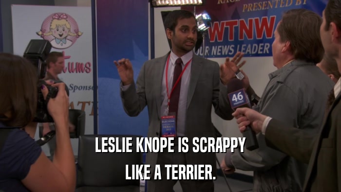 LESLIE KNOPE IS SCRAPPY LIKE A TERRIER. 