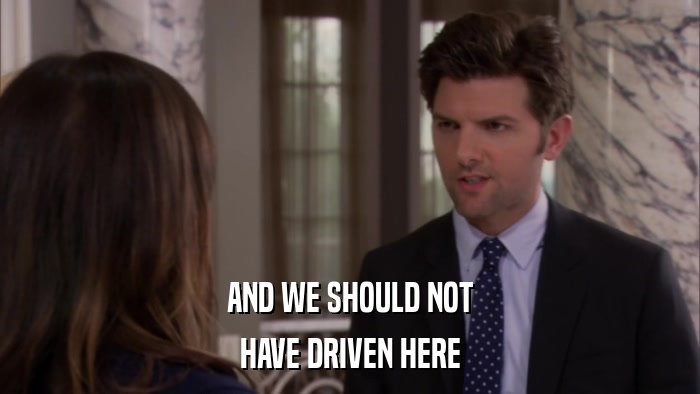 AND WE SHOULD NOT HAVE DRIVEN HERE 