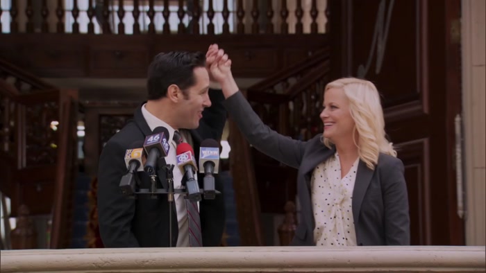 LESLIE, WE DID IT! YEAH! 