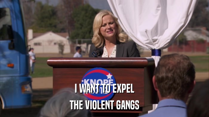 I WANT TO EXPEL THE VIOLENT GANGS 