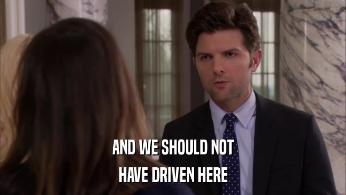 AND WE SHOULD NOT HAVE DRIVEN HERE 