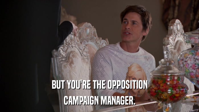BUT YOU'RE THE OPPOSITION CAMPAIGN MANAGER. 