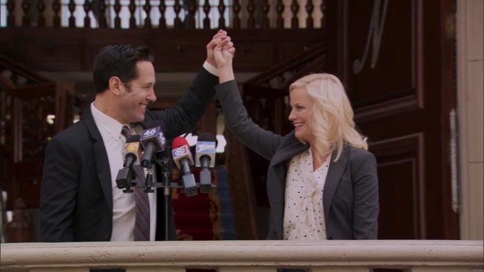 LESLIE, WE DID IT! YEAH! 
