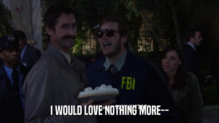 I WOULD LOVE NOTHING MORE--  