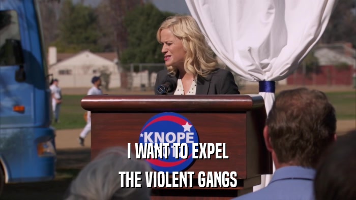 I WANT TO EXPEL THE VIOLENT GANGS 