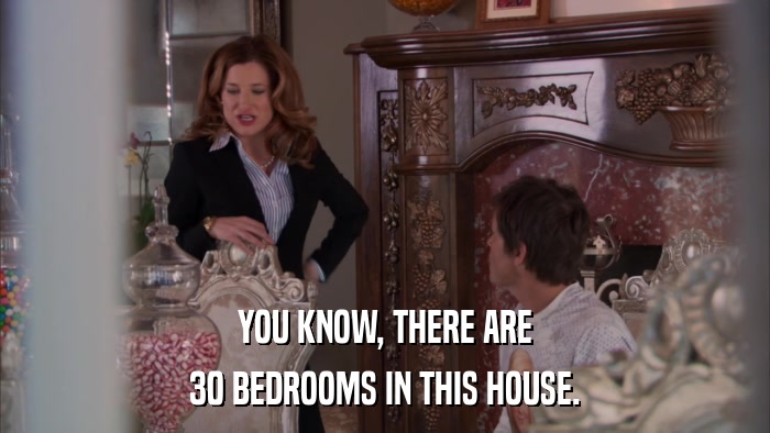 YOU KNOW, THERE ARE 30 BEDROOMS IN THIS HOUSE. 