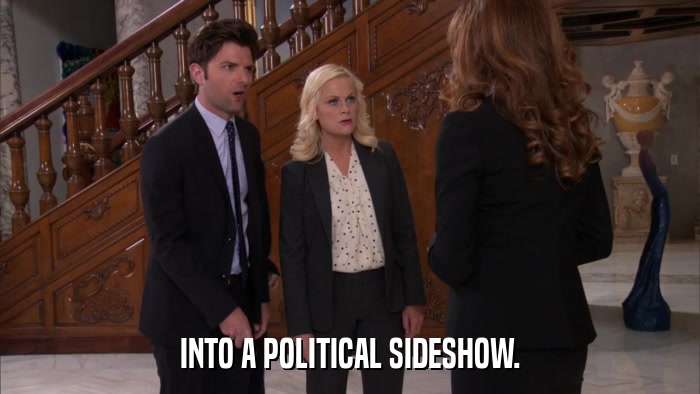 INTO A POLITICAL SIDESHOW.  