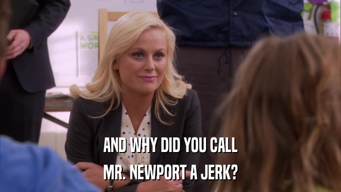 AND WHY DID YOU CALL MR. NEWPORT A JERK? 