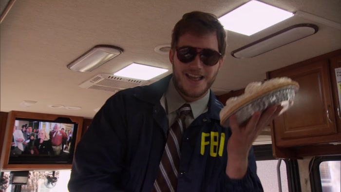THE VIDEO SHOWS THAT THE PIE CAME FROM A HIGH ANGLE, 